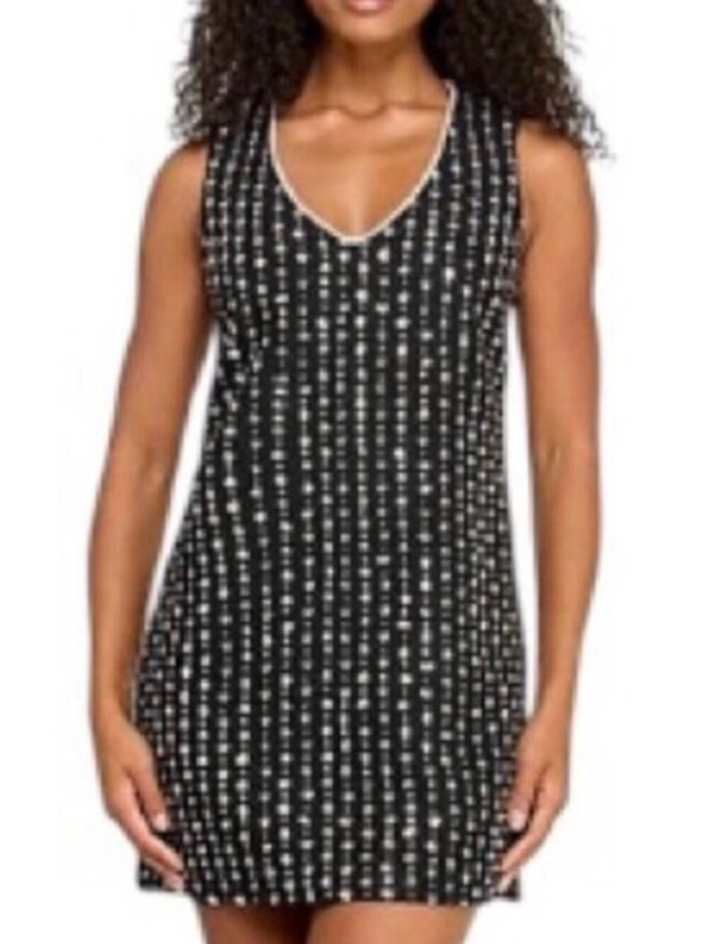 NWT Seni & Cade Black/Silver Sequin Embellished Sheath Mini Dress. Size S